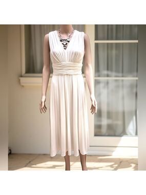 Suzi Chin Empire Waist Ruched V-Neck Dress 4